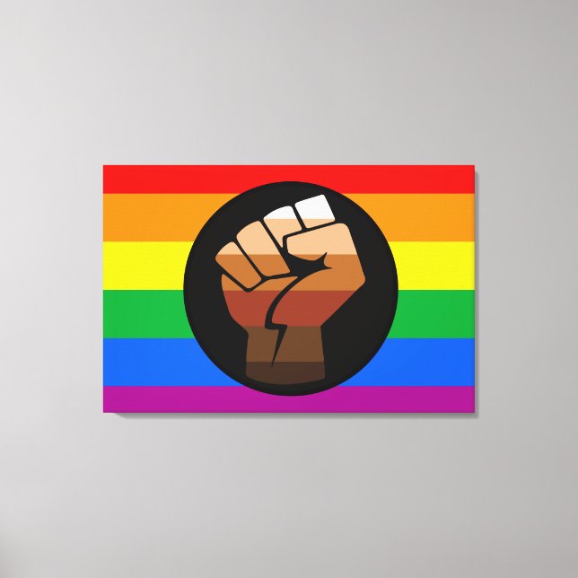 LGBTQ PRIDE (POC Fist Pride) Canvas Print (Front)