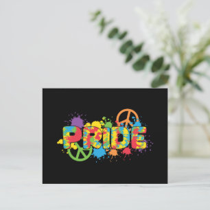 LGBTQ - Pride - Rainbow Colours Paint Splashes Postcard