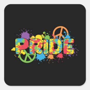 LGBTQ - Pride - Rainbow Colours Paint Splashes Square Sticker
