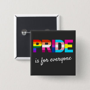 LGBTQ Pride Rainbow Colours Typography 2 Inch Square Button