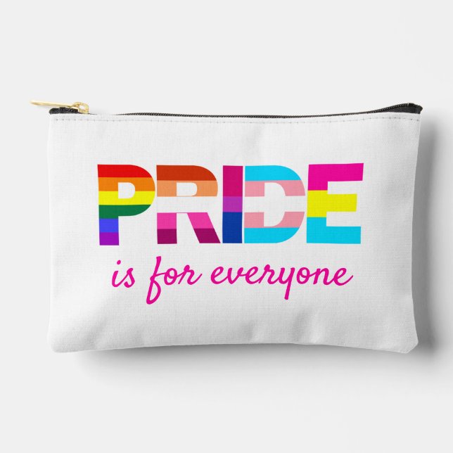 LGBTQ Pride Rainbow Colours Typography Accessory Pouch (Front)