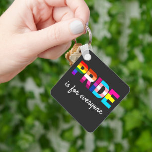 LGBTQ Pride Rainbow Colours Typography Keychain