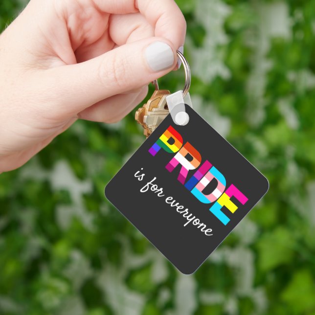 LGBTQ Pride Rainbow Colours Typography Keychain (Hand)