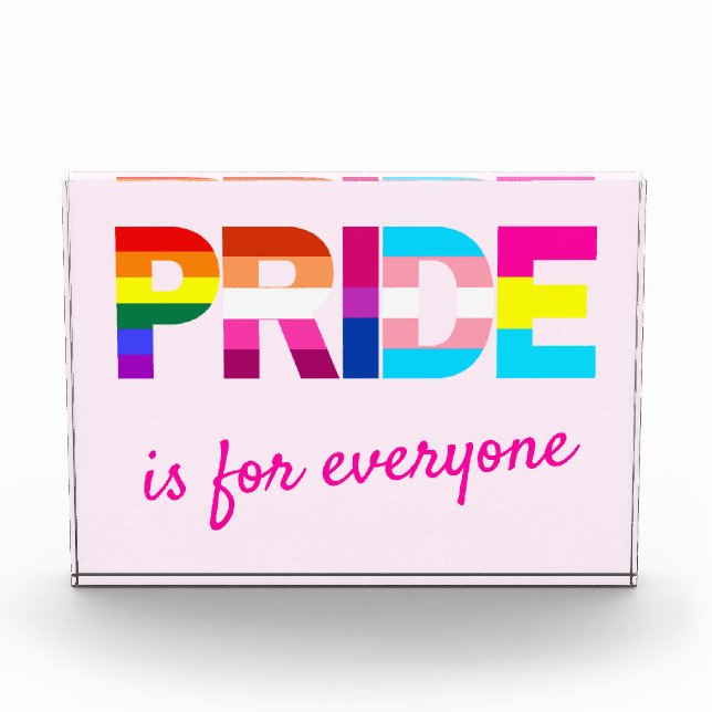 LGBTQ Pride Rainbow Colours Typography Photo Block (Front)