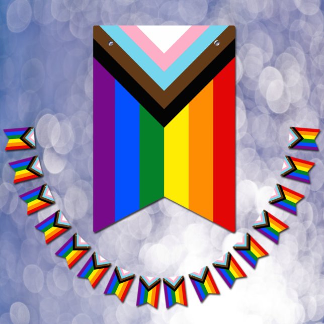 LGBTQ & Pride - Rainbow Progress Bunting Flags (Creator Uploaded)
