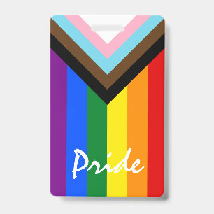 LGBTQ & Pride - Rainbow Progress Flag   Badge