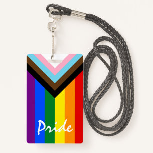 LGBTQ & Pride - Rainbow Progress Flag Badge