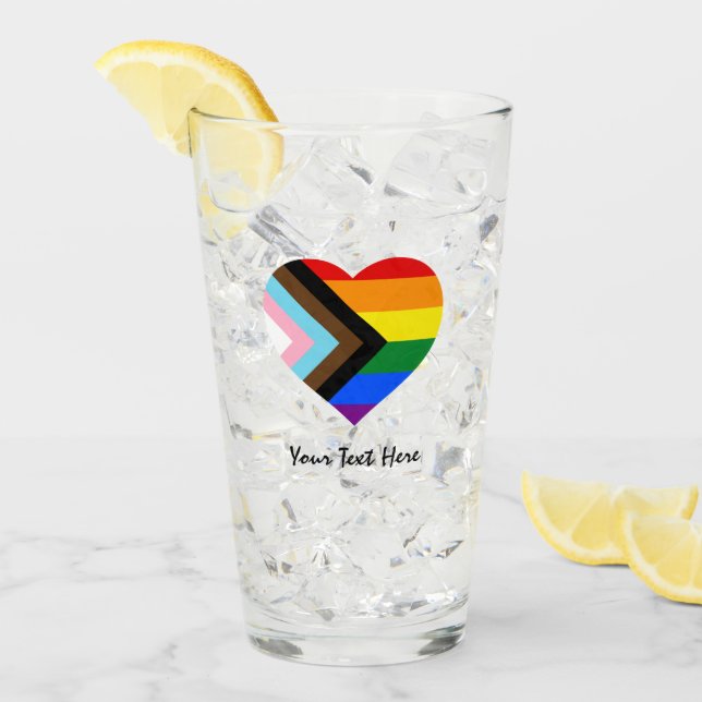 LGBTQ & Pride - Rainbow Progress Flag Shot Glass (Front Ice)