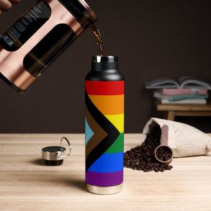 LGBTQ & Pride - Rainbow Progress Flag Water Bottle