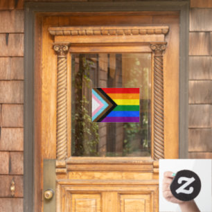 LGBTQ & Pride - Rainbow Progress Flag  Window Cling