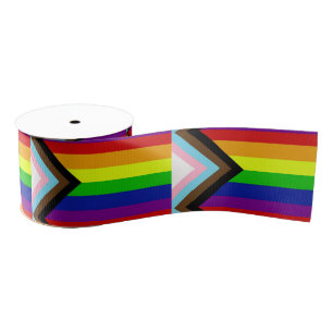 LGBTQ+ Pride Satin Ribbon Grosgrain Ribbon