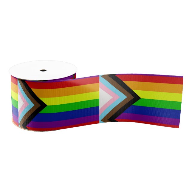 LGBTQ+ Pride Satin Ribbon Grosgrain Ribbon (Spool)