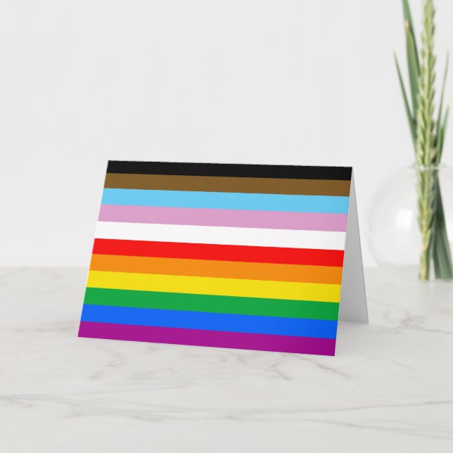 LGBTQ+ Progrès Drapeaux Frappes Carte de vacances (Devant)