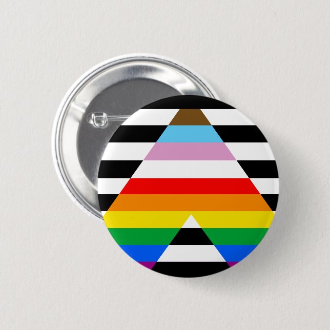 LGBTQ Progress Ally Pride Flag 2 Inch Round Button (Front & Back)