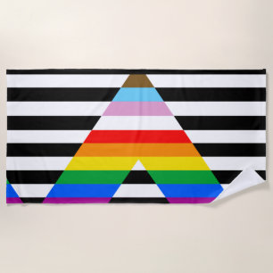 LGBTQ Progress Ally Pride Flag Beach Towel