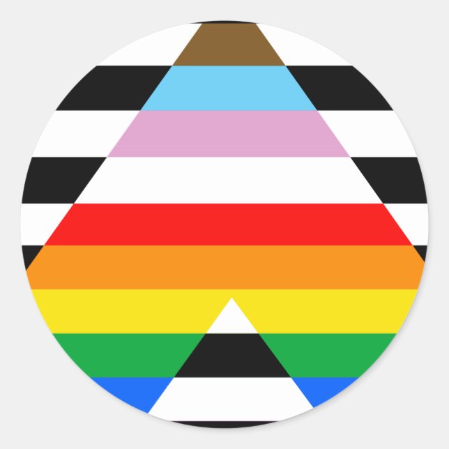 LGBTQ Progress Ally Pride Flag Classic Round Sticker (Front)