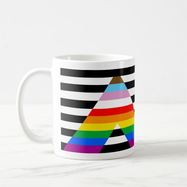 LGBTQ Progress Ally Pride Flag Coffee Mug (Left)