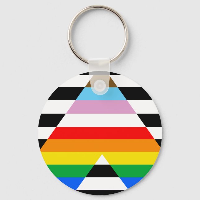 LGBTQ Progress Ally Pride Flag Keychain (Front)