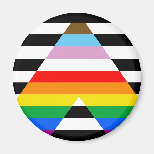 LGBTQ Progress Ally Pride Flag Magnet (Front)