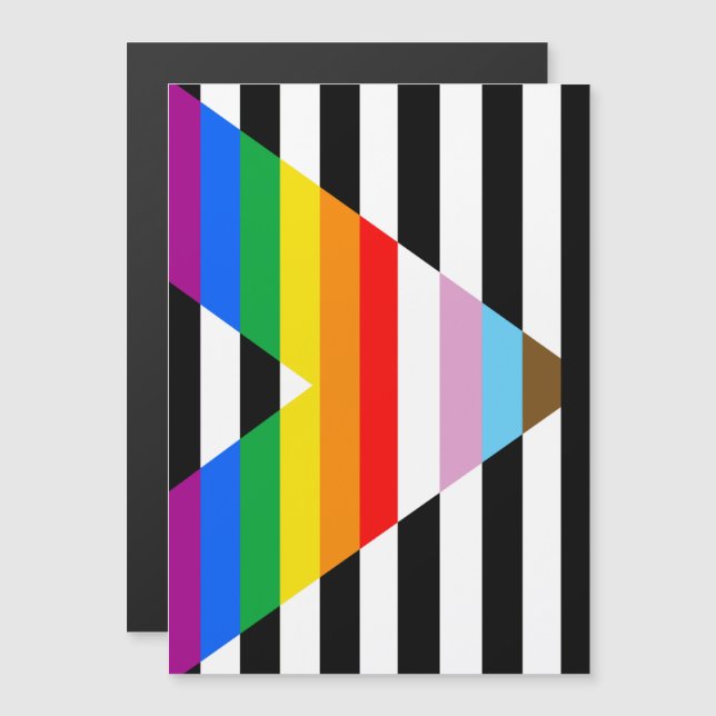 LGBTQ Progress Ally Pride Flag Magnetic Invitation (Front/Back)