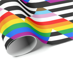 LGBTQ Progress Ally Pride Flag Wrapping Paper