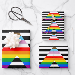 LGBTQ Progress Ally Pride Flag Wrapping Paper Sheet