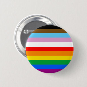 LGBTQ+ Progress Flag Stripes 2 Inch Round Button