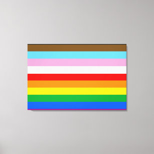 LGBTQ+ Progress Flag Stripes Canvas Print