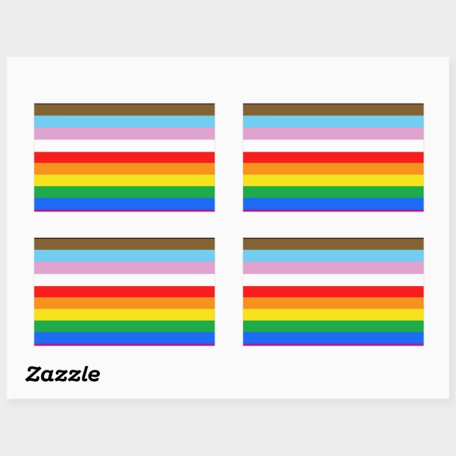 LGBTQ+ Progress Flag Stripes Sticker (Sheet)