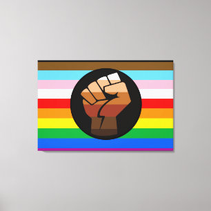 LGBTQ+ Progress POC Pride Flag Canvas Print