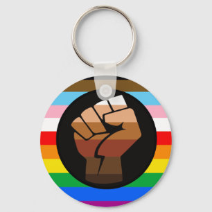 LGBTQ+ Progress POC Pride Flag Keychain
