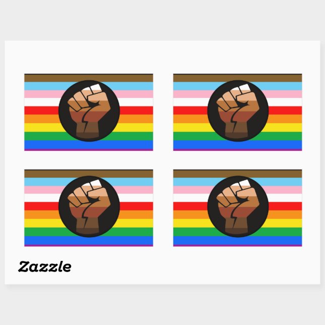 LGBTQ+ Progress POC Pride Flag Sticker (Sheet)