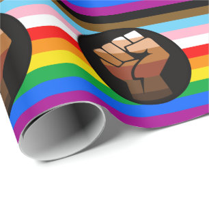 LGBTQ+ Progress POC Pride Flag Wrapping Paper