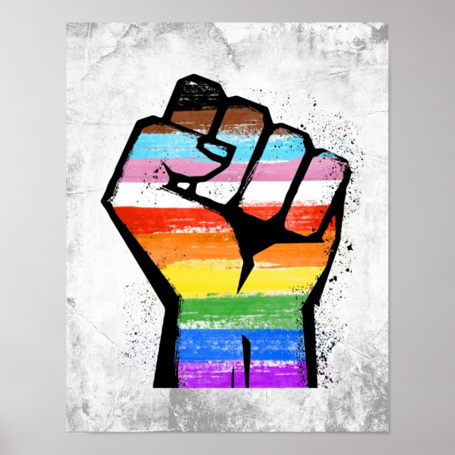 LGBTQ PROGRESS PRIDE FIST POSTER (Front)