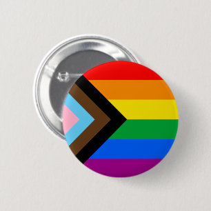 LGBTQ+ Progress Pride Flag 2 Inch Round Button