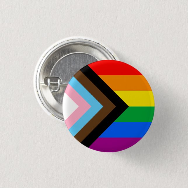 LGBTQ+ Progress Pride Flag Button (Front & Back)