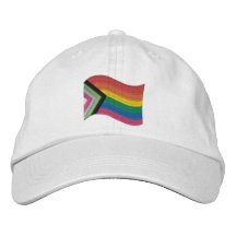 LGBTQ+ Progress Pride Flag Embroidered Baseball Ca