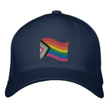 LGBTQ+ Progress Pride Flag Embroidered Baseball Ca