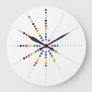 LGBTQ+ Progress Pride Flag Polka Dot Geeky Large Clock