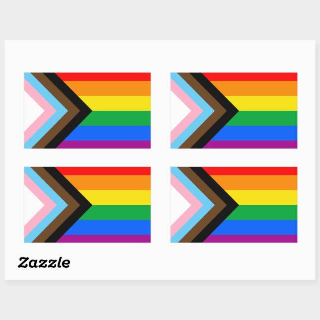 LGBTQ+ Progress Pride Flag Sticker (Sheet)