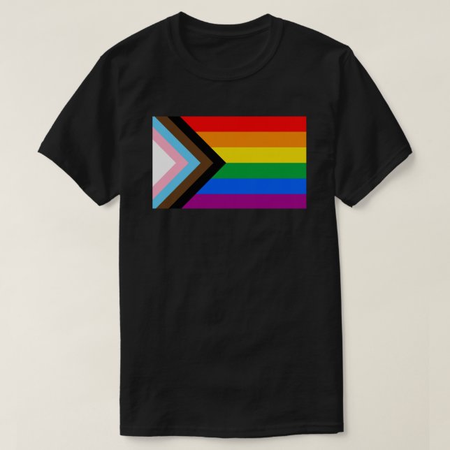 LGBTQ+ Progress Pride Flag T-Shirt (Design Front)