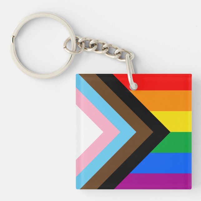 LGBTQ+ Progress Pride Keychain (Front)