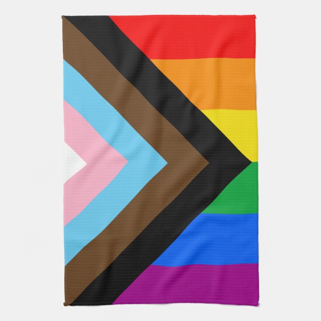 LGBTQ+ Progress Pride Kitchen Towel (Vertical)