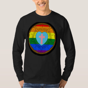 Lgbtq Progress Pride Lutheran Rose Gay Transgender T-Shirt