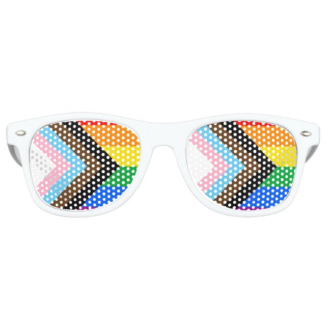 LGBTQ+ Progress Pride Retro Sunglasses (Front)