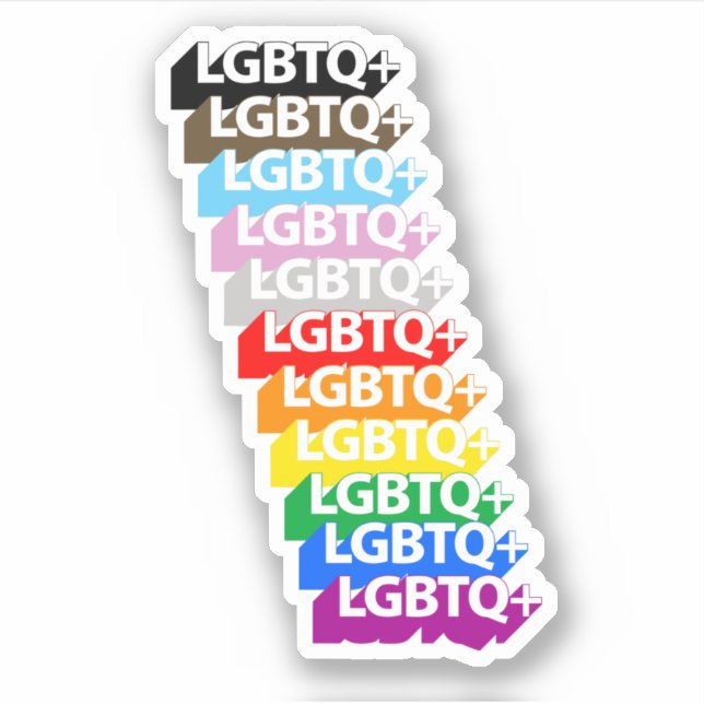 LGBTQ+ Progress Pride Sticker (Front)