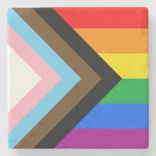 LGBTQ+ Progress Pride Stone Coaster