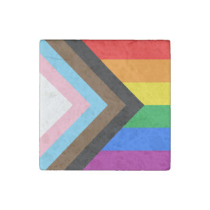 LGBTQ+ Progress Pride Stone Magnets