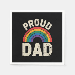 LGBTQ Proud Dad Gay Pride LGBT Ally Father's Day Napkin
