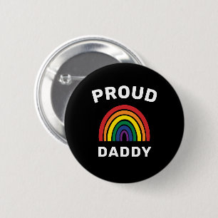 LGBTQ Proud Daddy Gay Pride Rainbow Father's Day 2 Inch Round Button